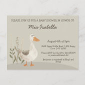 Waterverf Gans Baby shower Uitnodiging Briefkaart (Voorkant)