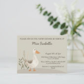Waterverf Gans Baby shower Uitnodiging Briefkaart (Staand voorkant)