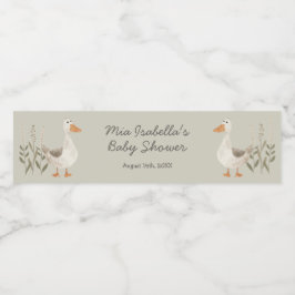 Waterverf Gans Baby shower Waterflesetiket Waterfles Etiket
