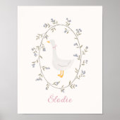 Waterverf Gans Gepersonaliseerde Kwekerij Kinder k Poster (Voorkant)