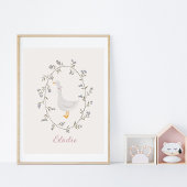 Waterverf Gans Gepersonaliseerde Kwekerij Kinder k Poster