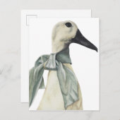 Waterverf Gans in Sjaal Briefkaart (Voorkant / Achterkant)