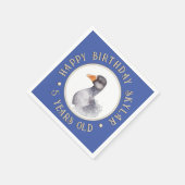 Waterverf Gans Verjaardag Custom Children's Blue Servet (Hoek)