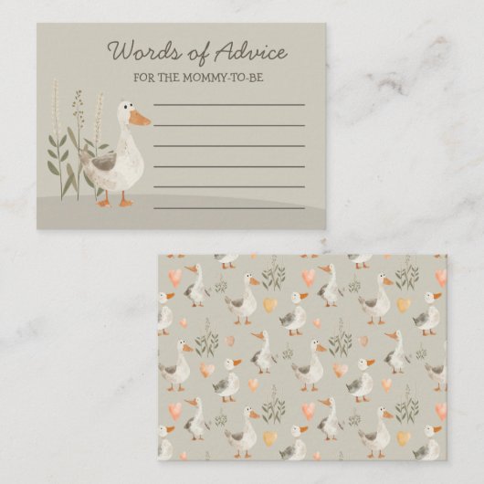 Waterverf Gans Woorden van Advies - Behuizing Kaar Informatiekaartje (Voorkant / Achterkant)