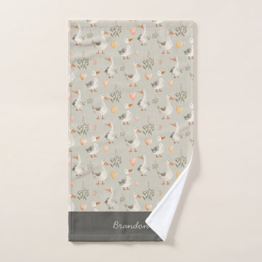 Waterverf Ganzen - handdoekset Bad Handdoek (Handdoek)