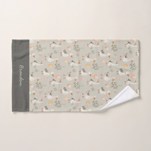 Waterverf Ganzen - handdoekset Bad Handdoek (Handdoek)