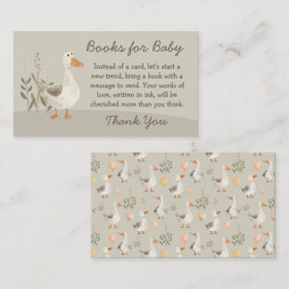 Waterverf Ganzenboeken voor Baby - Baby shower Kaa Informatiekaartje