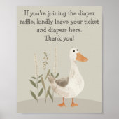 Waterverf Ganzenluier Raffle Baby shower Poster (Voorkant)