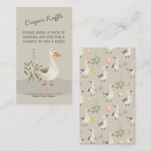 Waterverf Ganzenluier Raffle - Behuizing Kaart (Voorkant / Achterkant)