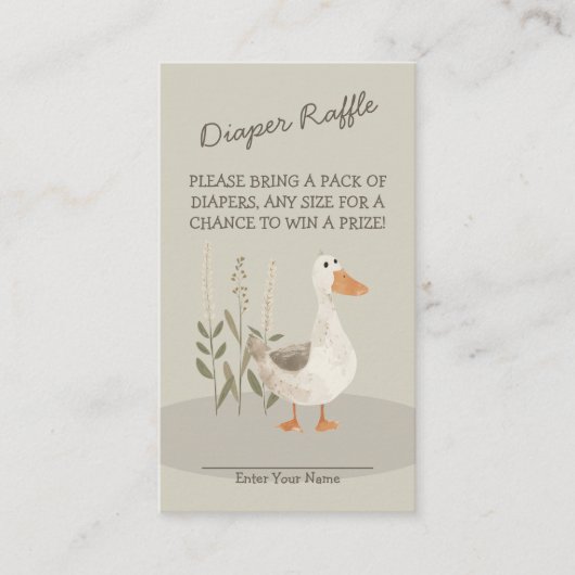 Waterverf Ganzenluier Raffle - Behuizing Kaart (Voorkant)