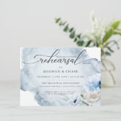 Waterverf Garden Dusty Blue Flowers Kaart (Staand voorkant)