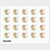  Waterverf Garden Fairy Dank u Ronde Sticker (Vel)