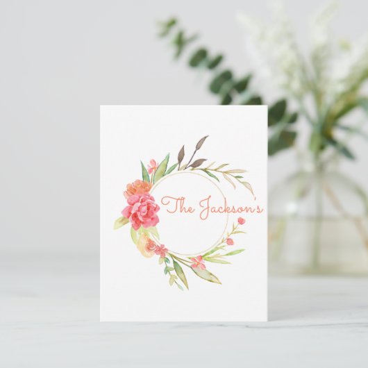 Waterverf Garden Flat Kaart (Staand voorkant)