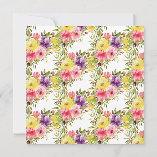 Waterverf Garden Floral Birthday Party Invitation Kaart (Achterkant)