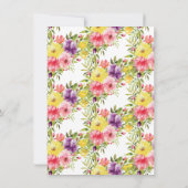 Waterverf Garden Floral Birthday Party Invitation Kaart (Achterkant)