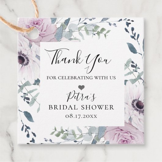 Waterverf Garden Floral Lijst Bedankjes Labels (Voorkant)