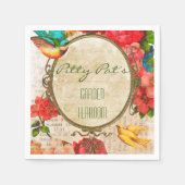 Waterverf Garden Floral Servet (Voorkant)