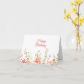 Waterverf Garden Flowers Border Birthday Kaart (Gele Bloem)