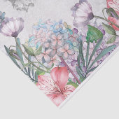 Waterverf Garden Flowers Butterfly Dragonfly Tissuepapier (Detail)