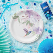 Waterverf Garden Flowers Hummingbird Bird Bedankt Papieren Bordje (Feest)