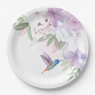 Waterverf Garden Flowers Hummingbird Bird Bedankt Papieren Bordje