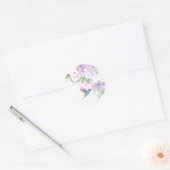 Waterverf Garden Flowers Hummingbird Bird Bedankt Ronde Sticker (Envelop)