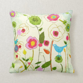 Waterverf Garden Flowers Kussen