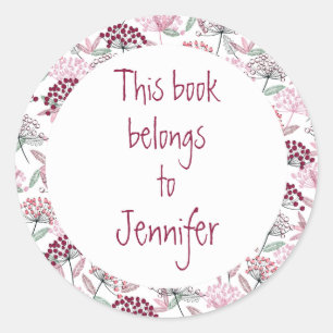 Waterverf Garden Flowers Library Book Bord Ronde Sticker