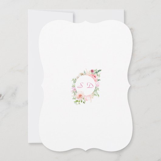 Waterverf Garden Flowers Unicorn Baby shower Kaart (Achterkant)