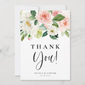 Waterverf Garden Flowers Wedding Bedankkaart (Voorkant)