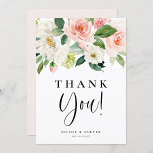 Waterverf  Garden Flowers Wedding Bedankkaart