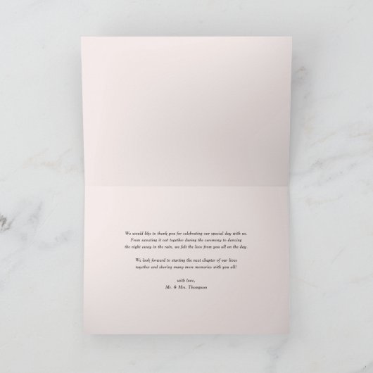 Waterverf  Garden Flowers Wedding Bedankkaart (Binnen)