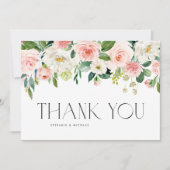 Waterverf  Garden Flowers Wedding Bedankkaart (Voorkant)