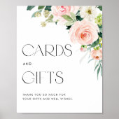 Waterverf Garden Flowers Wedding Cards en Gifts Poster (Voorkant)
