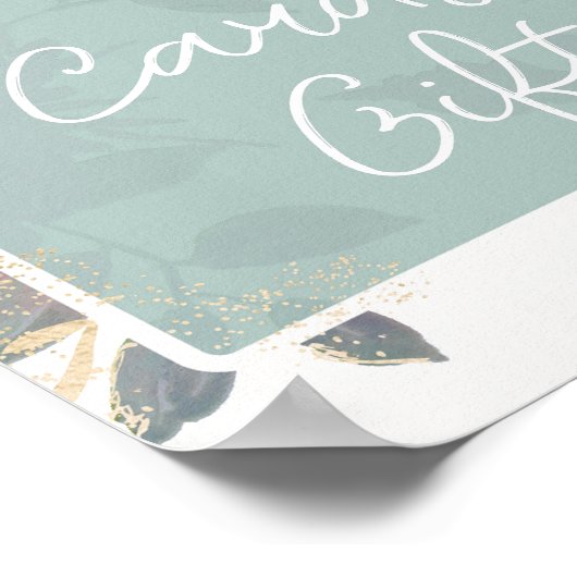 Waterverf Garden Mauve Floral Kaarten & cadeaubonn Poster (Hoek)