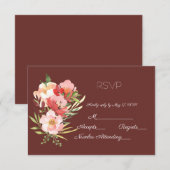 Waterverf Garden Rose Bouquet RSVP Kaartje (Voorkant / Achterkant)