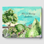 Waterverf Garden Scene gepersonaliseerd Gastenboek (Achterkant)