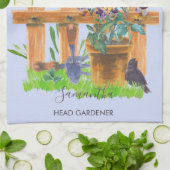 Waterverf Garden Scene Persoonlijk hoofd Gardener Theedoek (Gevouwen)