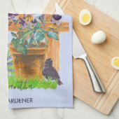 Waterverf Garden Scene Persoonlijk hoofd Gardener Theedoek (Quarter Fold)