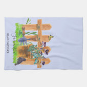 Waterverf Garden Scene Persoonlijk hoofd Gardener Theedoek (Horizontaal)