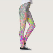 Waterverf Garden Sunrise met paarse bloemen Leggings (Rechts)