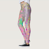 Waterverf Garden Sunrise met paarse bloemen Leggings (Links)