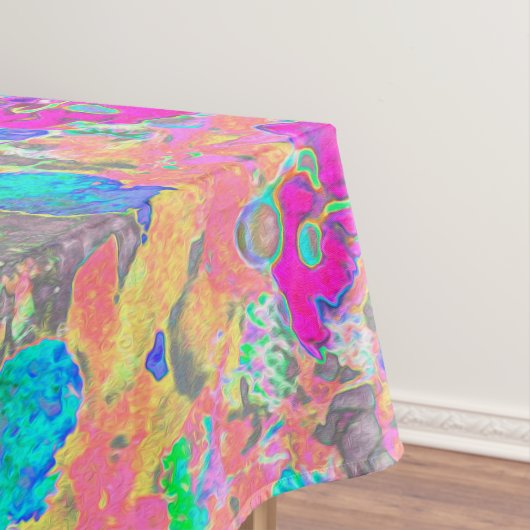 Waterverf Garden Sunrise met paarse bloemen Tafelkleed (Voorbeeld)