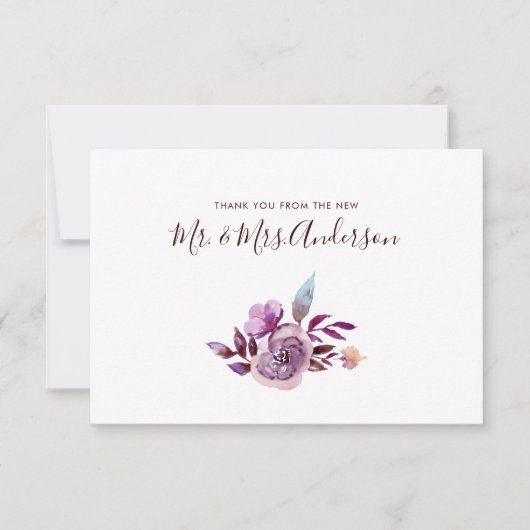 Waterverf Garden Wedding Bedankt (Voorkant)