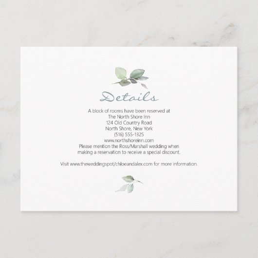 Waterverf Garden Wedding Briefkaart (Voorkant)