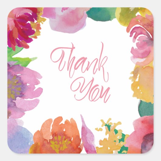 Waterverf Garden Wedding Dank jullie Stickers (Voorkant)
