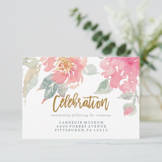 WATERVERF GARDEN WEDDING-festiviteitskaart Kaart (Staand voorkant)