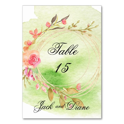 Waterverf Garden Wedding Kaart (Achterkant)