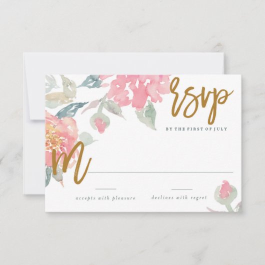 WATERVERF GARDEN WEDDING-respons RSVP-kaart RSVP Kaartje (Voorkant)