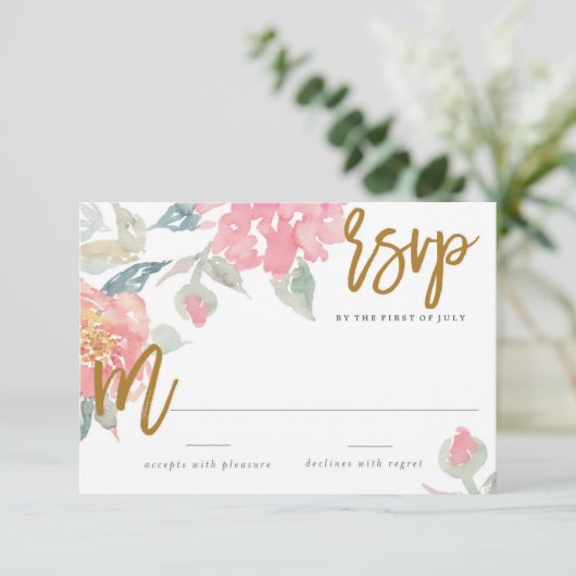 WATERVERF GARDEN WEDDING-respons RSVP-kaart RSVP Kaartje (Staand voorkant)